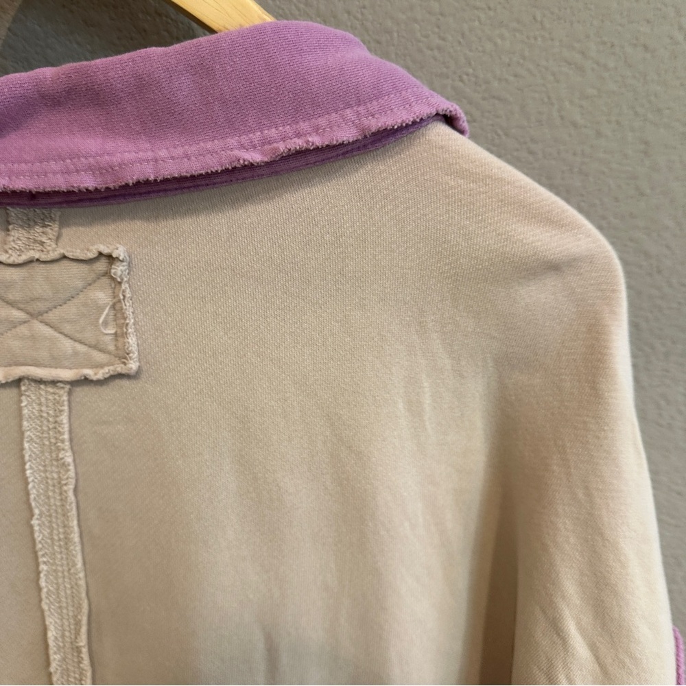 Free People | L | purple and off white Clean Prep Polo - Picture 4 of 13